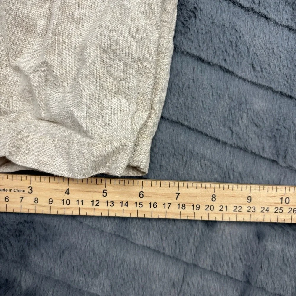 HM Mens Regular Fit Linen Blend Drawstring Pants Beige Oatmeal Size L